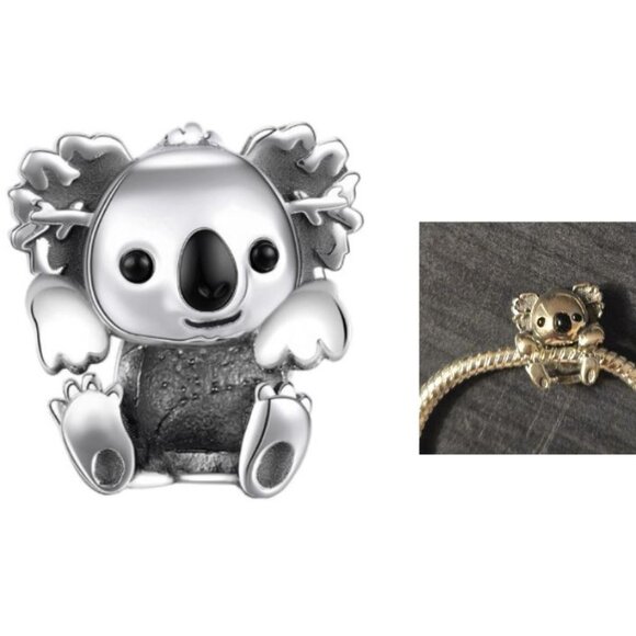 NEW Sterling Silver Koala Animal Charm for Bracelet - Picture 1 of 3
